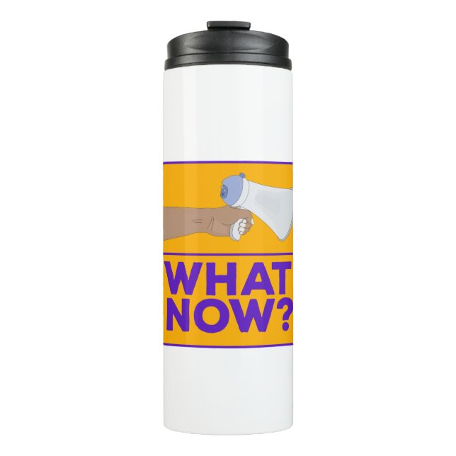 Was jetzt? thermosbecher (Vorderseite)