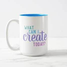 "Was kann ich heute erschaffen?" Künstlerische Tas Zweifarbige Tasse