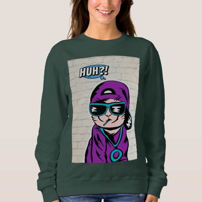 Was? Katzen befragen Sweatshirt (Vorderseite)