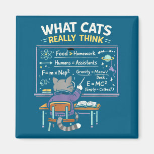 Was Katzen wirklich über Physik denken Grafik Kuns Magnet