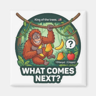 Was kommt als nächstes? Orang-Utan-Muster-Logik-Sp Magnet