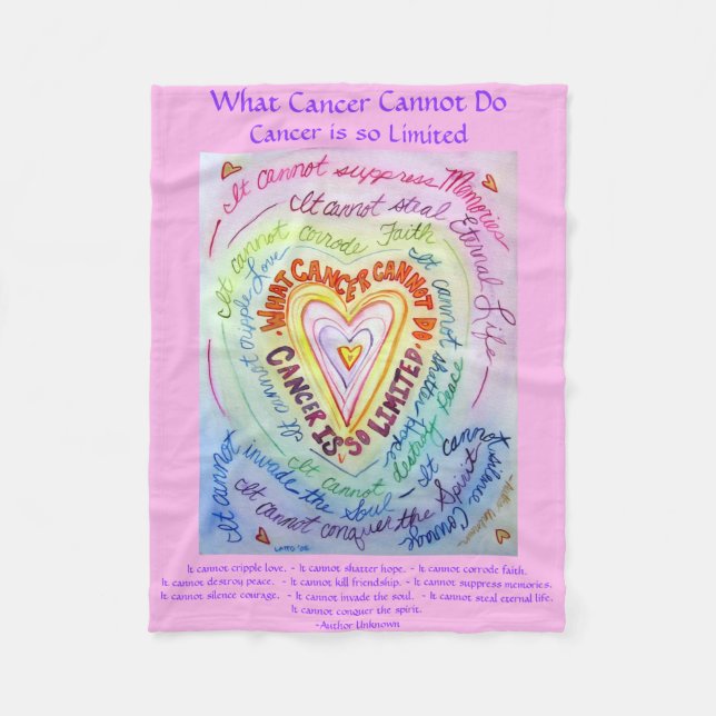 Was Krebs nicht tun Herz Fleece Chemo Blanket (Vorderseite)