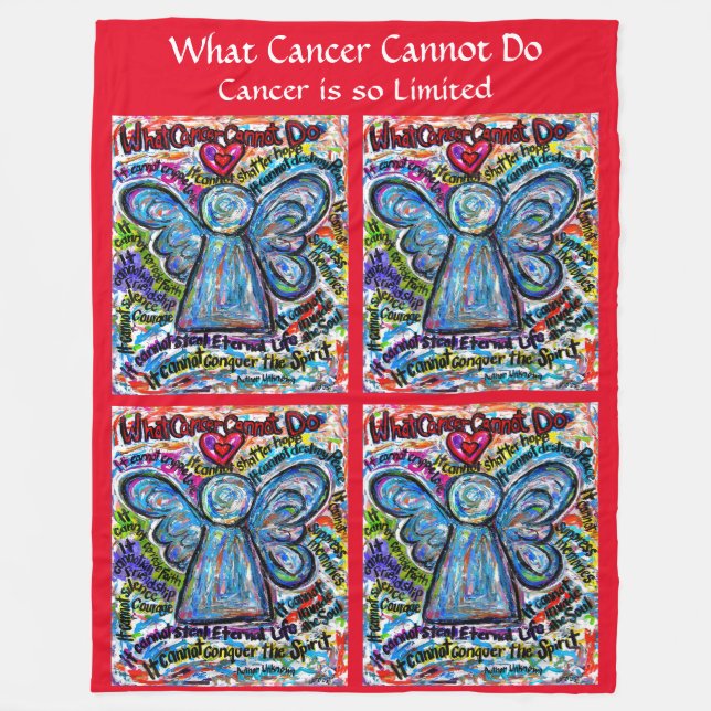 Was Krebs nicht tun kann Angel Chemo Fleece Blanke (Vorderseite)