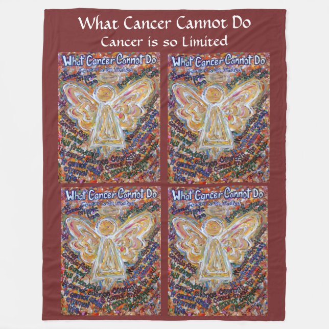 Was Krebs nicht tun kann Angel Chemo Fleece Blanke (Vorderseite)