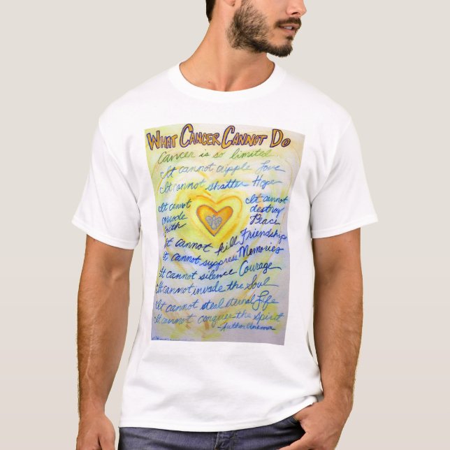 Was Krebs nicht tun kann (Blauer und Goldtext) T - T-Shirt (Vorderseite)