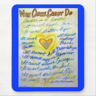 Was Krebs nicht tun kann Blue & Gold Text Mousepad