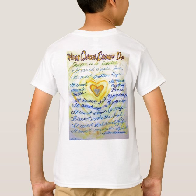 Was Krebs nicht tun kann (Blue & Gold Text) T-Shirt (Rückseite)
