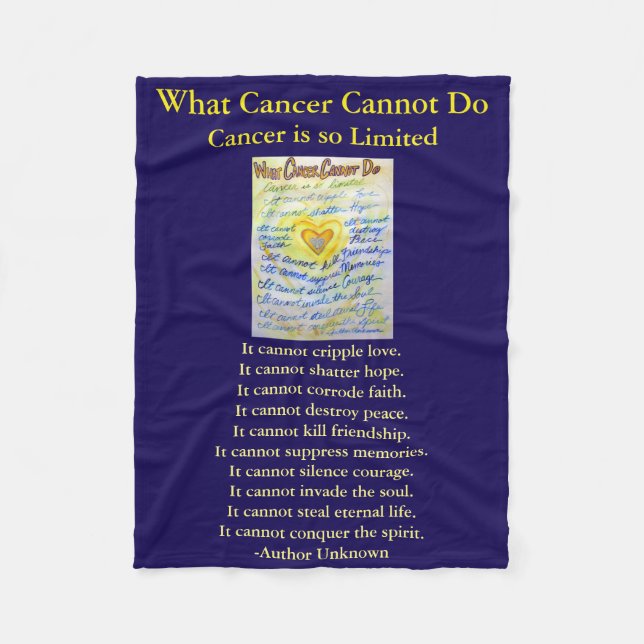 Was Krebs nicht tun kann Chemo Custom Blanket Fleecedecke (Vorderseite)