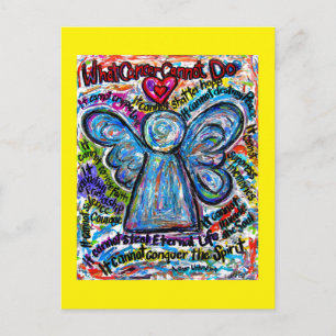 Was Krebs nicht tun kann Gedicht Angel Art Postkar Postkarte