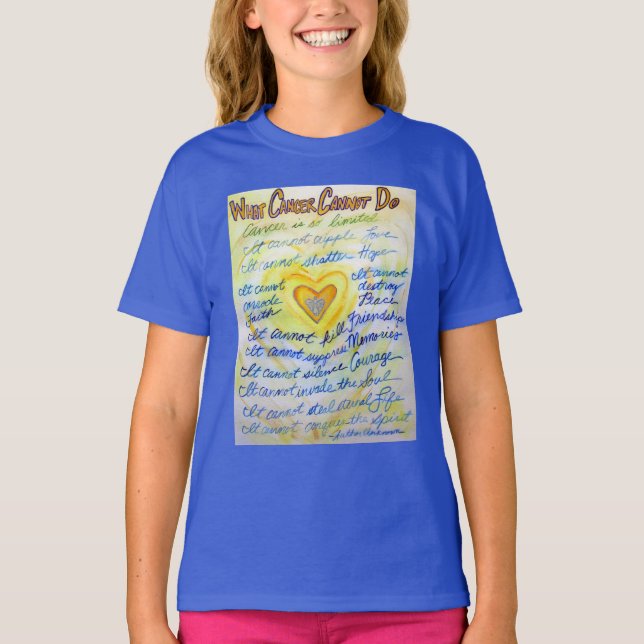 Was Krebs nicht tun kann Gedicht Angel Custom Shir T-Shirt (Vorderseite)