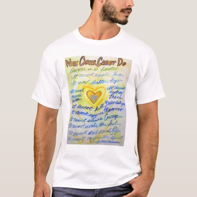 Was Krebs nicht tun kann Gedicht Angel Custom T -  T-Shirt (Vorderseite)