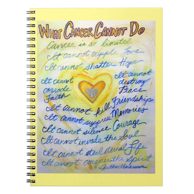 Was Krebs nicht tun kann Heart Art Journal Noteboo Notizblock (Vorderseite)