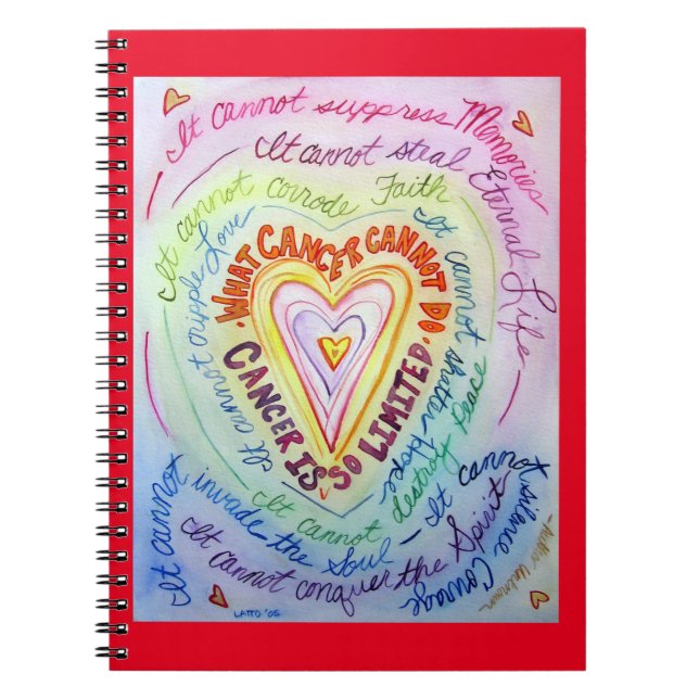 Was Krebs nicht tun kann Heart Art Notebook Journa Notizblock (Vorderseite)
