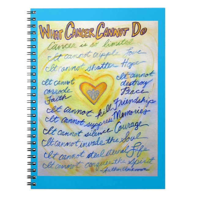 Was Krebs nicht tun kann Heart Art Notebook Journa Notizblock (Vorderseite)