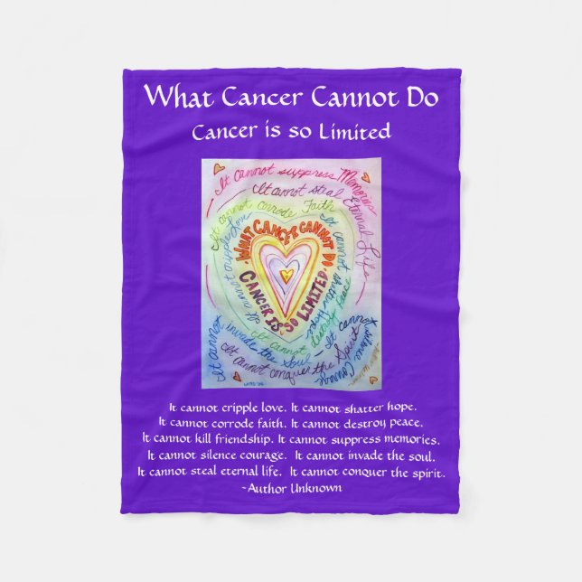Was Krebs nicht tun kann Herz weich Fleece Blanket (Vorderseite)