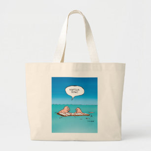 Was macht das? Funny Shipwreck Cartoon Jumbo Stoffbeutel