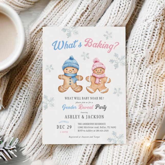 Was macht das Lebkuchen Party Gender Reveal? Einladung (Von Creator hochgeladen)