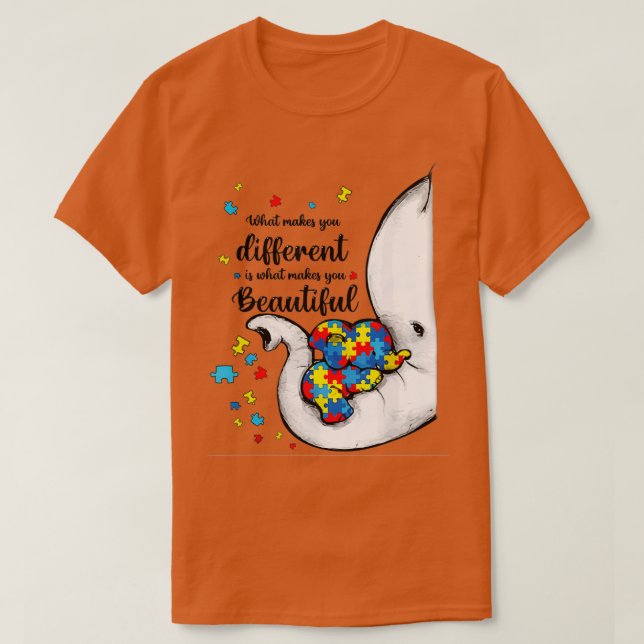 Was macht dich zu einem anderen Elefanten-Mama-Aut T-Shirt (Design vorne)
