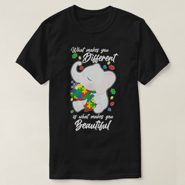 Was macht dich zu einem anderen Elefanten-Mama-Aut T-Shirt (Design vorne)