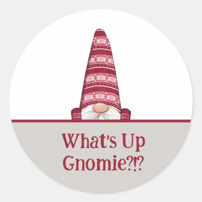 Was macht Gnomie-Textaufenthalt? Runder Aufkleber (Vorderseite)