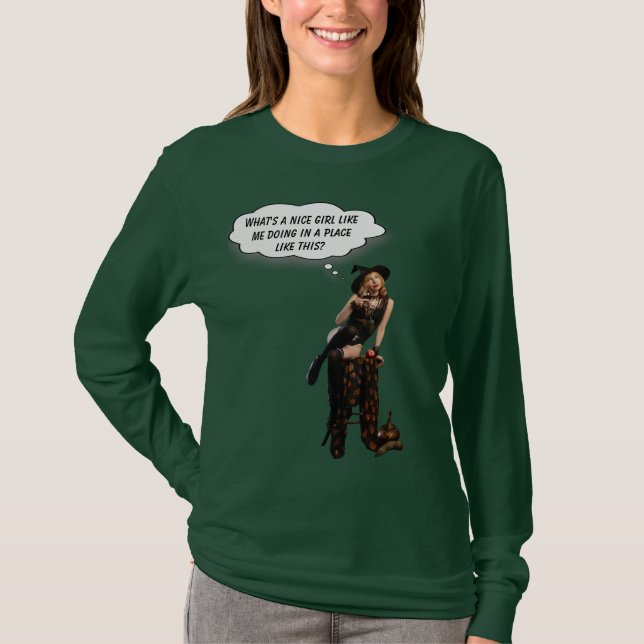 Was macht so ein nettes Mädchen wie ich? T-Shirt (Vorderseite)