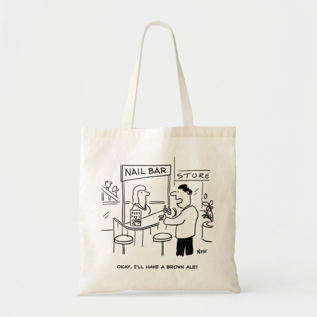 Was man bei einem Nail-Bar trinken soll. Funny Bag Tragetasche (Vorne)