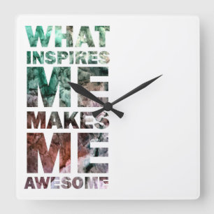 Was mich inspiriert, macht mich fantastische 2 quadratische wanduhr