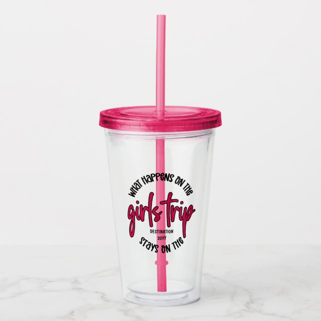 Was passiert auf der Girls Trip Funny Brauch Acryltrinkbecher (Vorderseite)