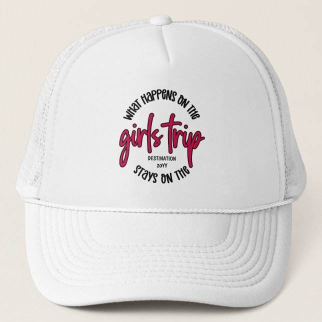 Was passiert auf der Girls Trip Funny Brauch Truckerkappe (Vorderseite)