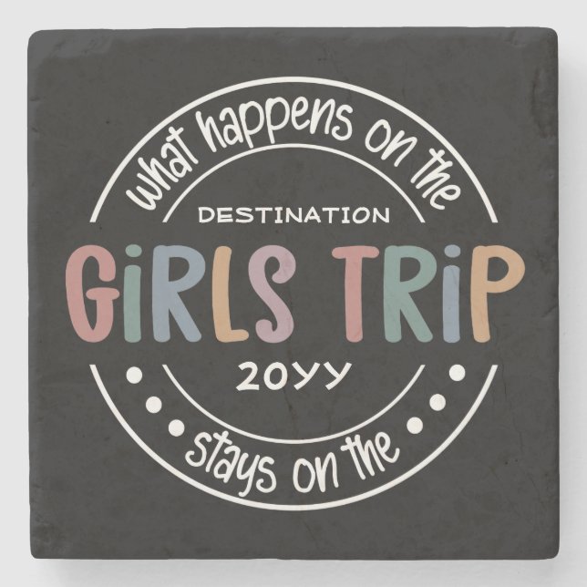 Was passiert auf Girls Trip Custom Girls Weekend Steinuntersetzer (Vorderseite)