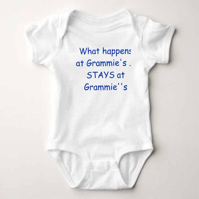 Was passiert bei Grammy's .. BLEIBE bei Grammy Baby Strampler (Vorderseite)