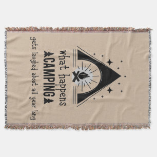 Was passiert Camping Spaß Camper Quote Doormat Decke