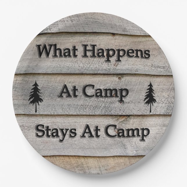 Was passiert im Lager bleibe? Pappteller (Vorderseite)