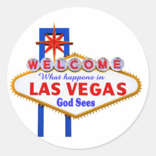 Was passiert in Vegas Aufklebern? Runder Aufkleber