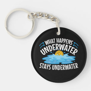 Was passiert unter Wasser Funny Water Polo Schlüsselanhänger