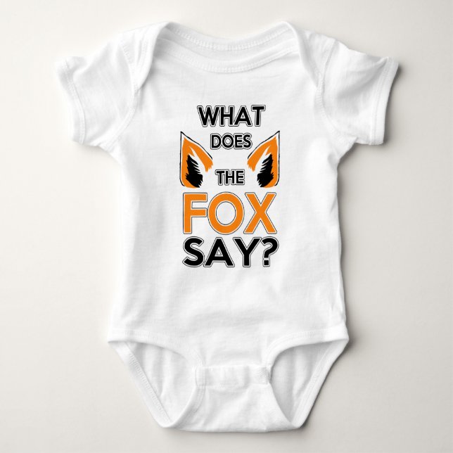 Was sagt der Fox? Baby Strampler (Vorderseite)