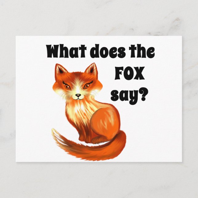 Was sagt der Fuchs Kleidung und Geschenke? Postkarte (Vorderseite)