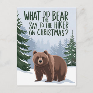 Was sagte der Bär, um an Weihnachten lustig zu wan Postkarte