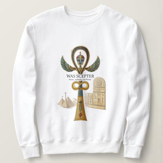 Was Scepter Sweatshirt – Altägyptische Machts-Symb (Design vorne)