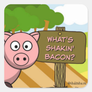 WAS SHAKIN SPECK-NIEDLICHES SCHWEIN IST QUADRATISCHER AUFKLEBER