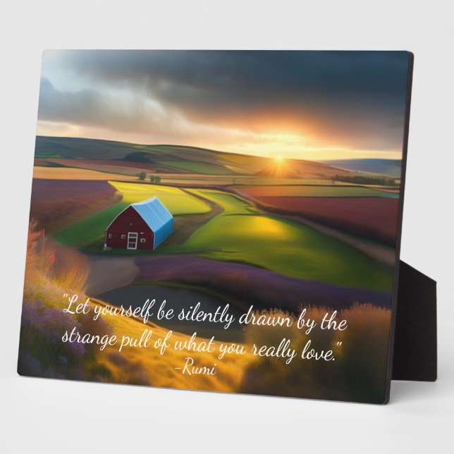 Was Sie Liebe Rumi Zitat Pastoralszene Tabletop Fotoplatte (Seite)