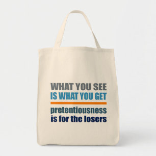 Was Sie sehen ist, was Sie bekommen Tasche