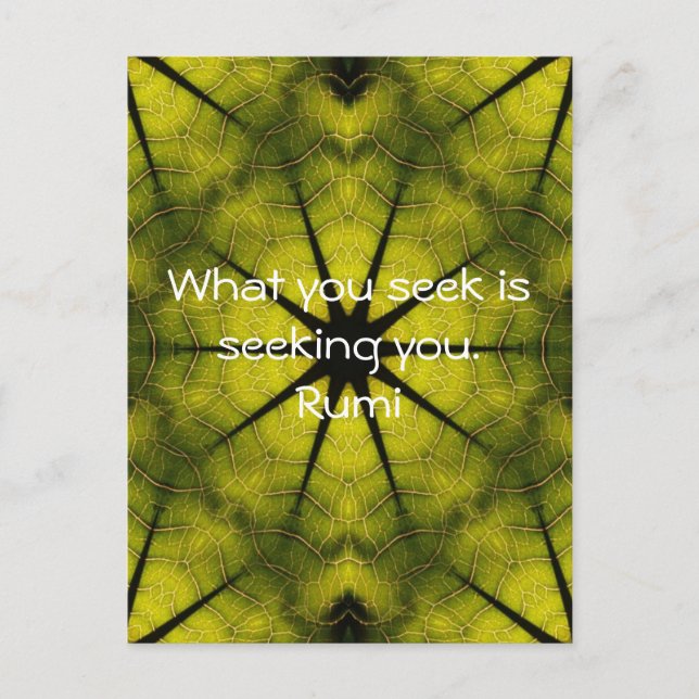 Was Sie suchen Rumi Wisdom Attraction Quotation Postkarte (Vorderseite)
