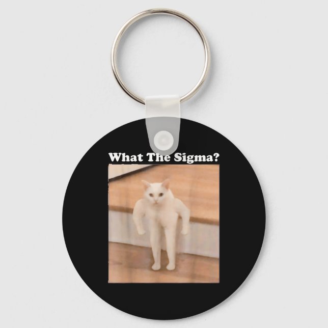 Was Sigma Meme Cat Meme Internet Memes Funny Meme Schlüsselanhänger (Vorderseite)