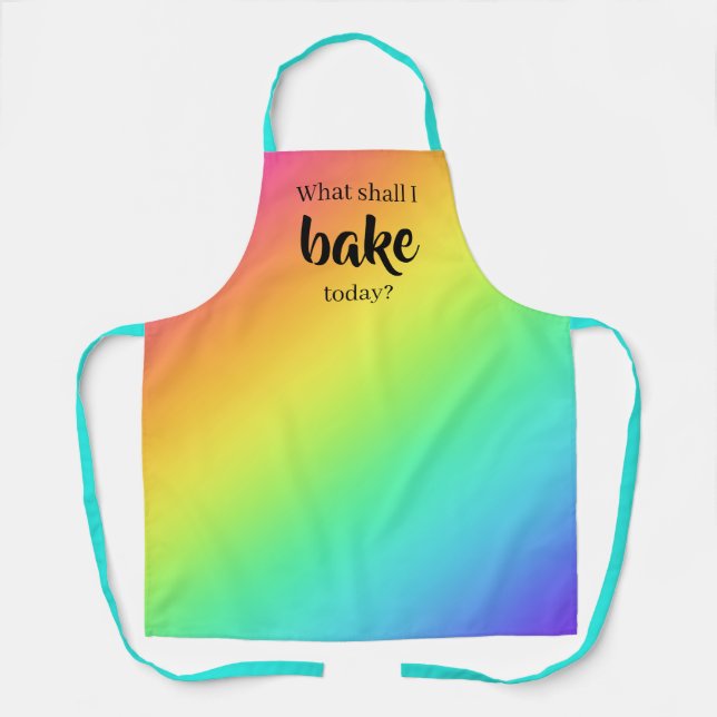 Was soll ich heute backen? Rainbow Gradient Schürz Schürze (Vorderseite)