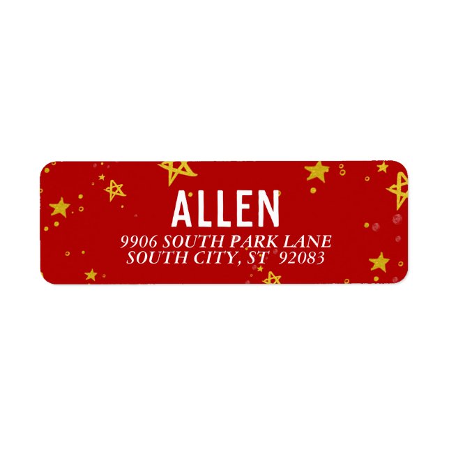 Was Spaß Gold Stars | Adressenaufkleber (Vorne)