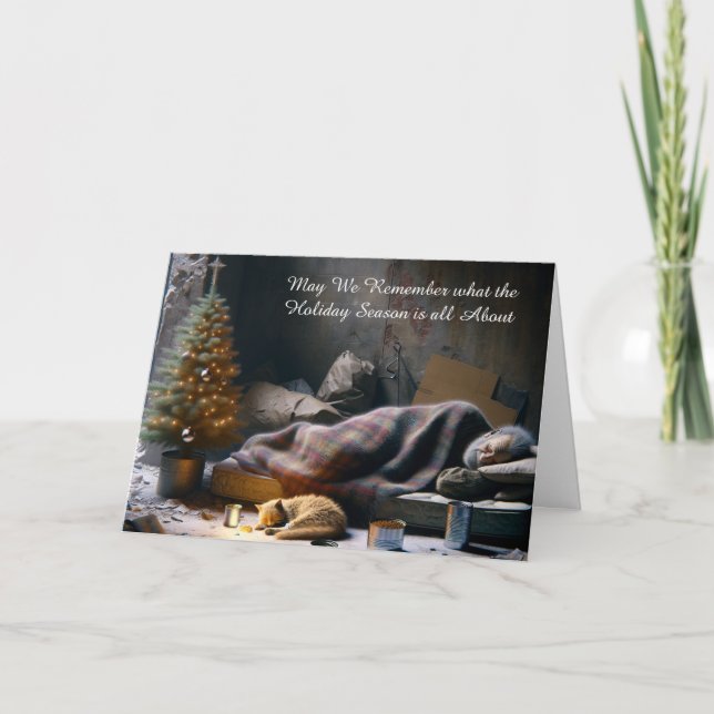 Was Weihnachten alles über | Obdachloser Karte (Vorderseite)