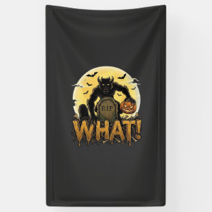 Was Werwolf-Kürbis-Grabstein Vollmond Banner