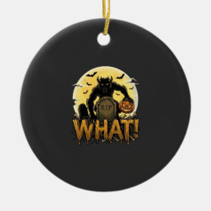 Was Werwolf-Kürbis-Grabstein Vollmond Keramik Ornament