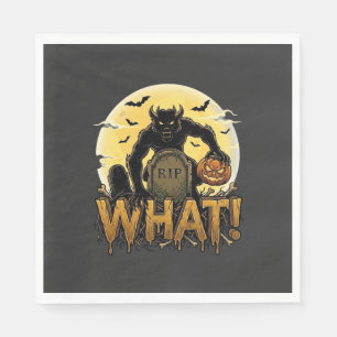 Was Werwolf-Kürbis-Grabstein Vollmond Serviette